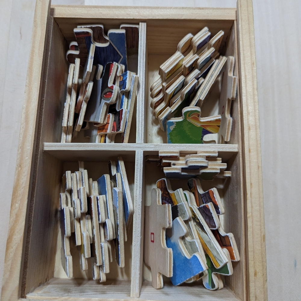 Wooden puzzle st in a box